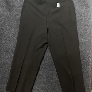 Y2K DKNY Essentials Dress Pants Women's 40W Black Flat Front Straight Leg Slacks